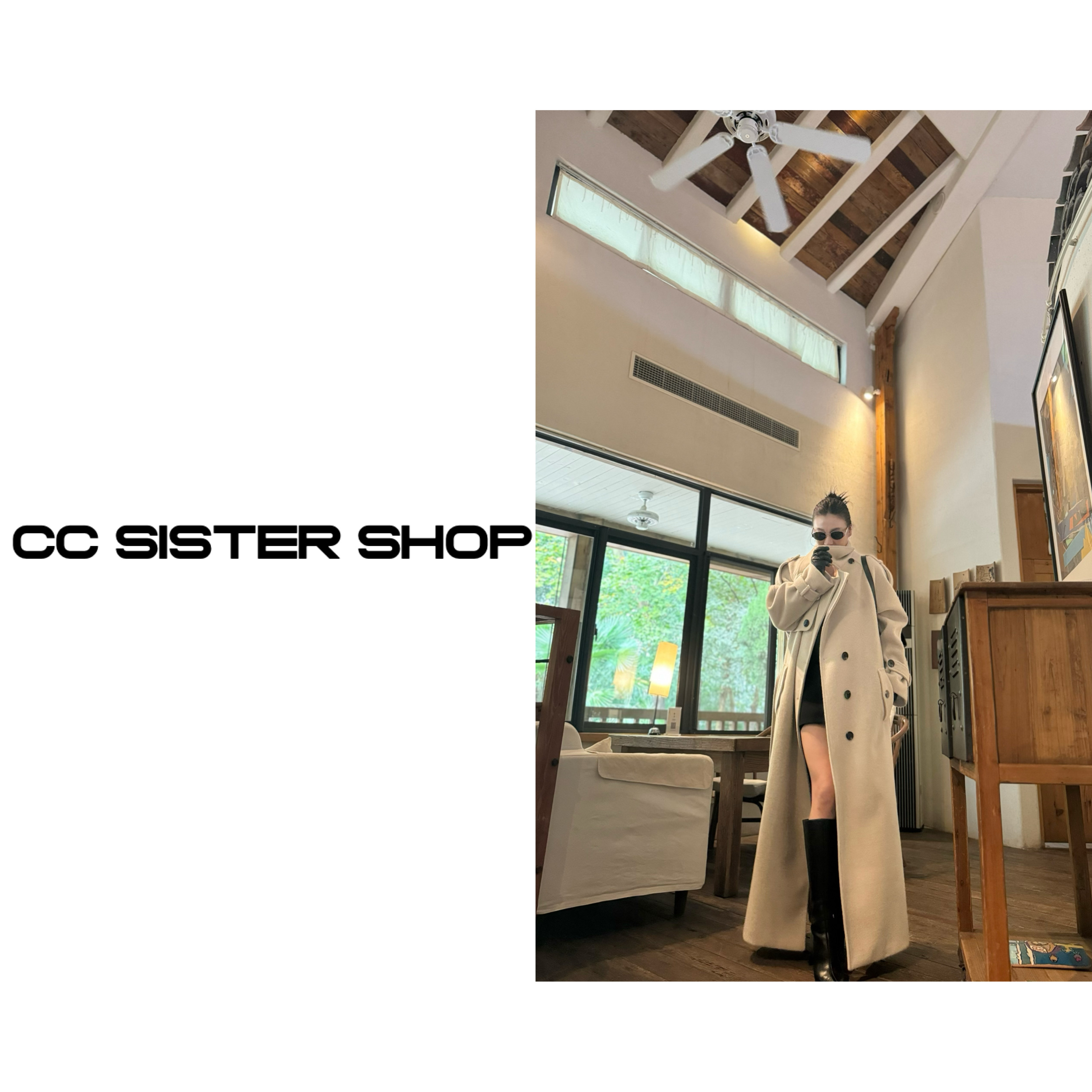 CC SISTER SHOP 高级感高个子长款及地风衣款羊毛大衣秋冬
