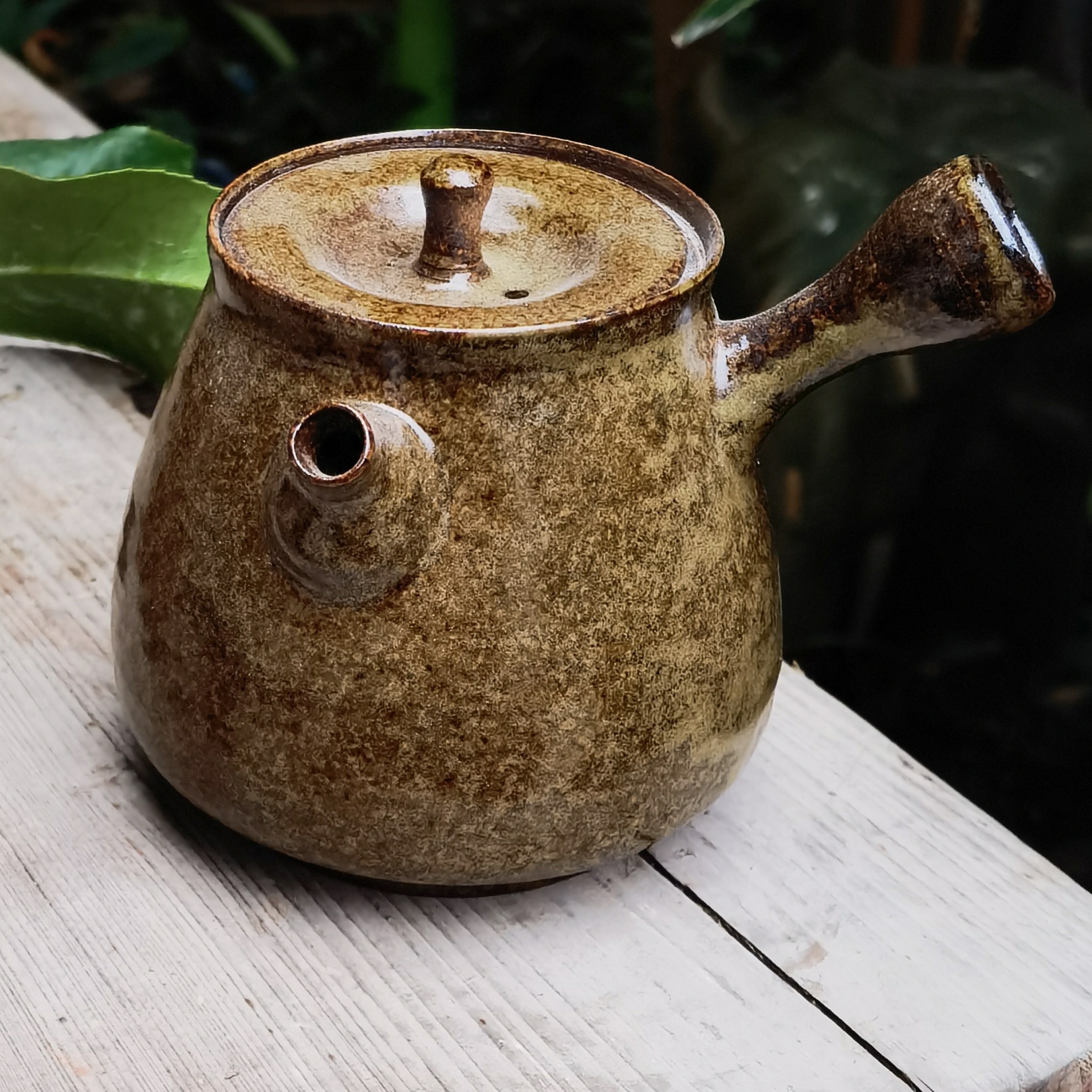 123B003，茶壶，茶叶末釉复古氛围感侧把壶陶瓷