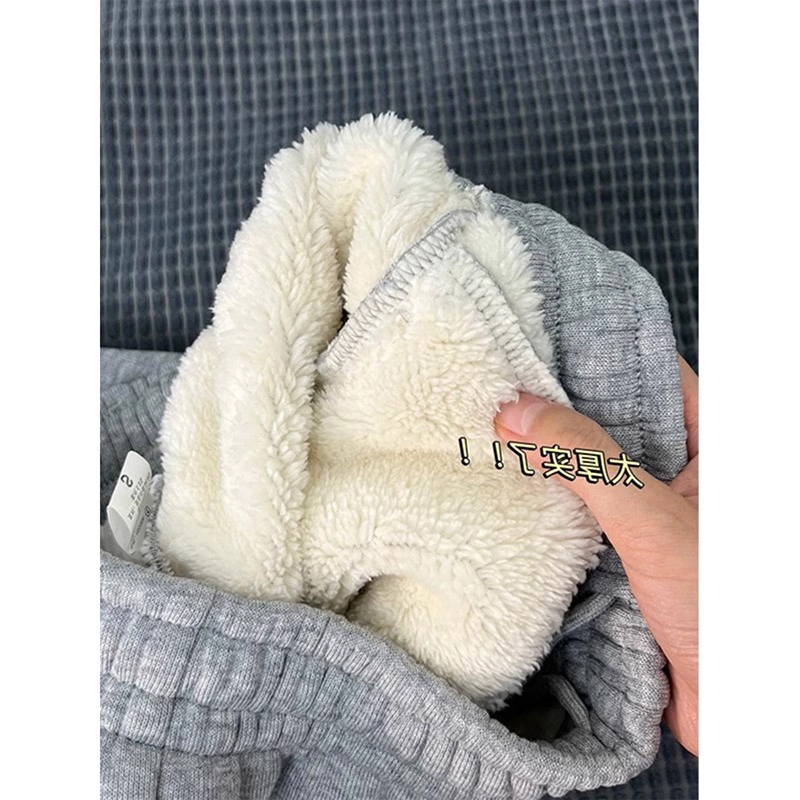 东北防寒零下40度裤子男冬美式重磅羊羔绒卫裤加绒加厚保暖裤棉裤