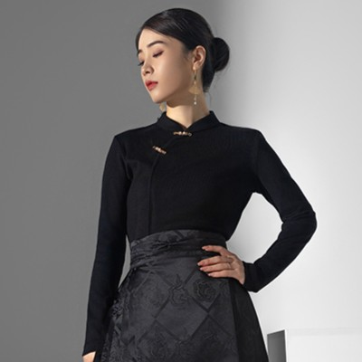 汉服日常-【秋冬针织上衣】正品原创国风针织上衣纯色修身秋冬款