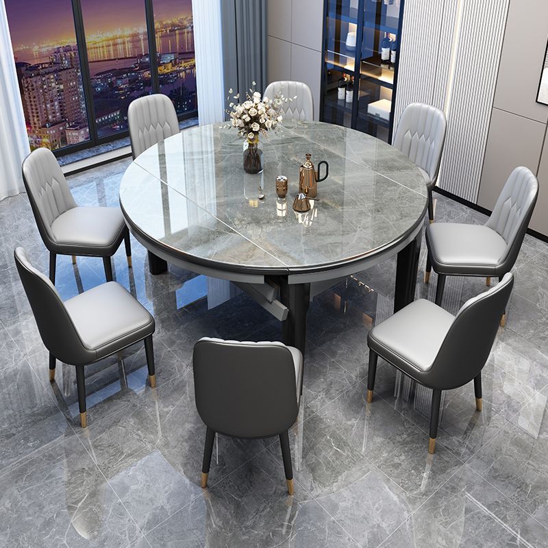 推荐岩板餐桌家用方圆两用组合简约中小户型折叠伸缩吃饭桌