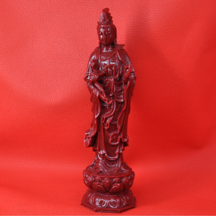 含辰砂工艺品【普陀山】观 音 像朱砂辰砂原矿砂客厅玄关摆件赠