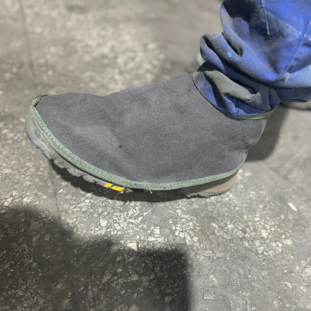 老粗布电焊焊工护脚套防烫护腿劳保脚盖短款中筒新款加厚防护