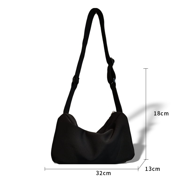 【一朵穿搭】日常简约方形织物单肩包时尚百搭休闲软面斜跨包腋下包