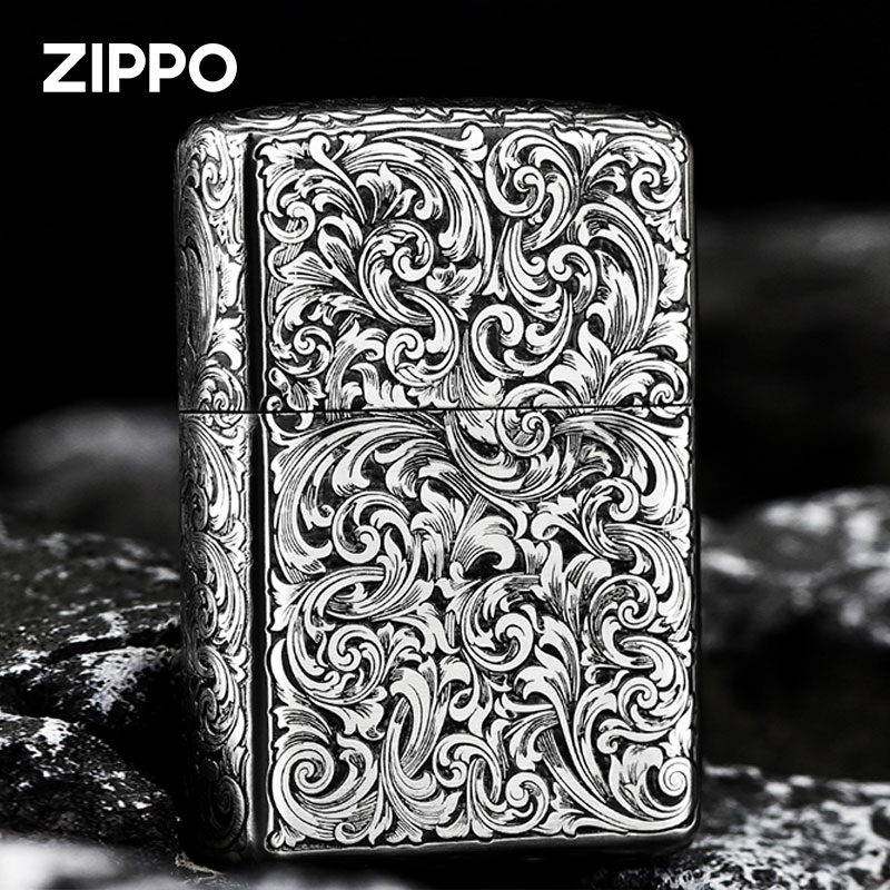 ZIPPO/之宝打火机【同城优选】正品错金银唐草重甲防风火机送礼DYJ1