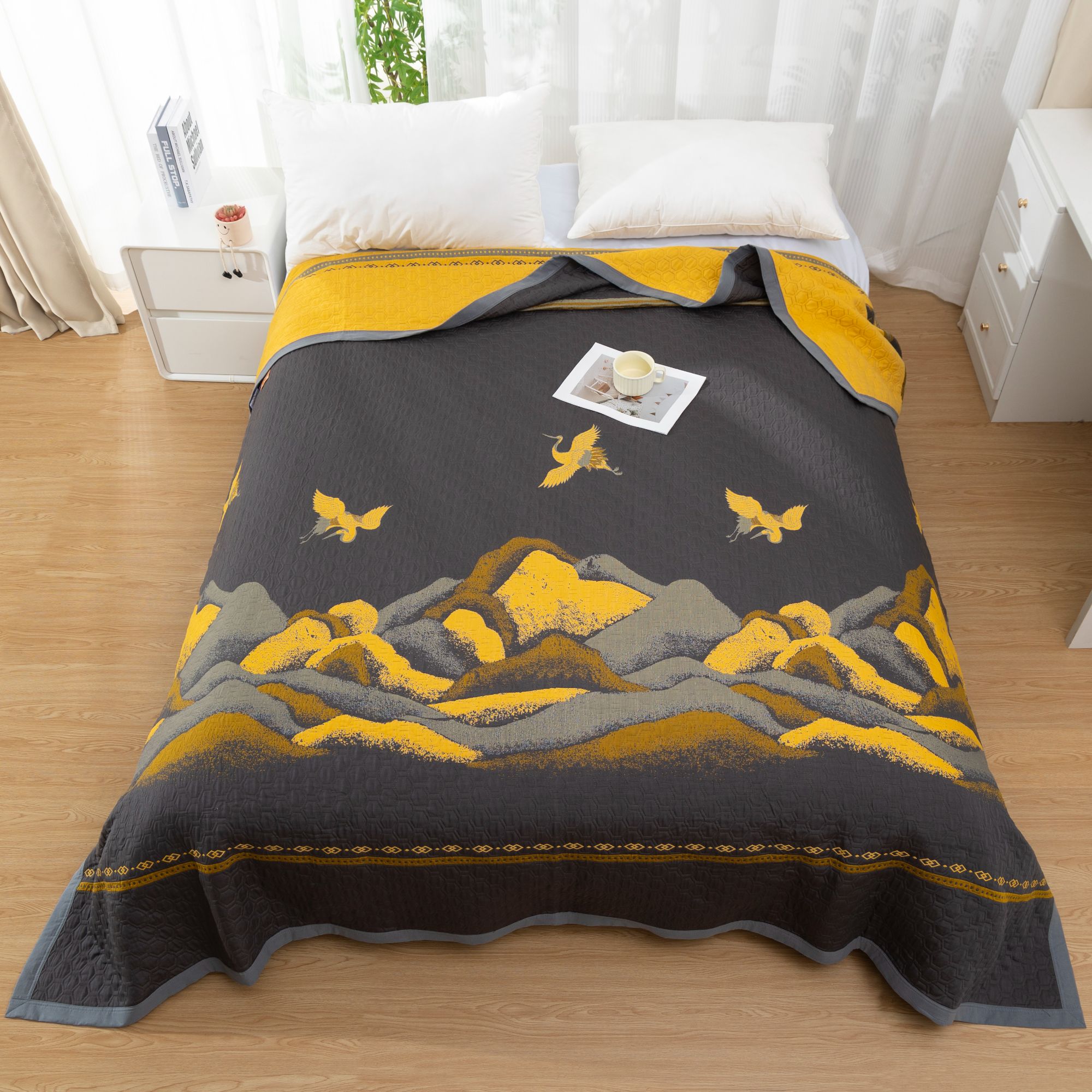 【万里江山床盖】高端A类纯棉柔软舒适亲肤可机洗四季用床盖