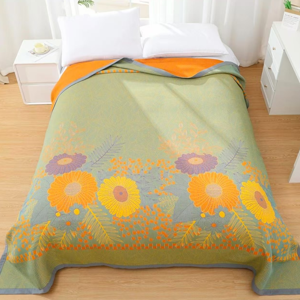 【踏春床盖】2.3*2.5M高端A类丝滑柔软舒适亲肤透气机洗四季用床盖