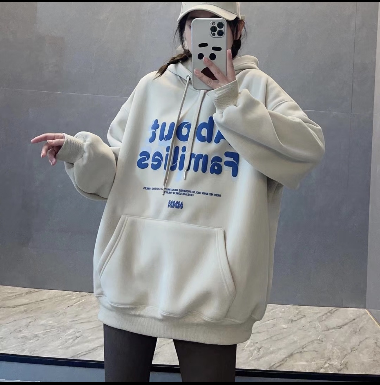 韩版连帽加厚绒秋冬宽松休闲重磅情侣上衣潮ins百搭