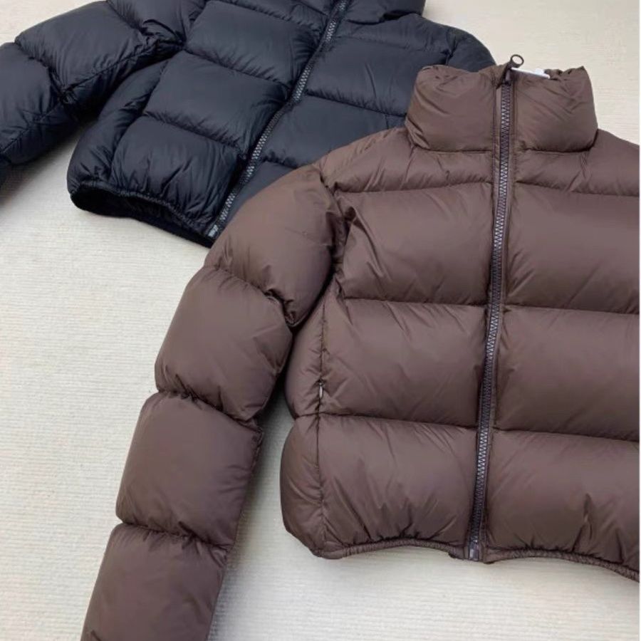 咖色短款羽绒服立领2023冬季肯豆风基础加厚短款小个子面包服外套