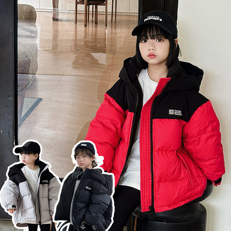 【呦奇】儿童羽绒服新款男女加厚款中大童连帽保暖外套U226004