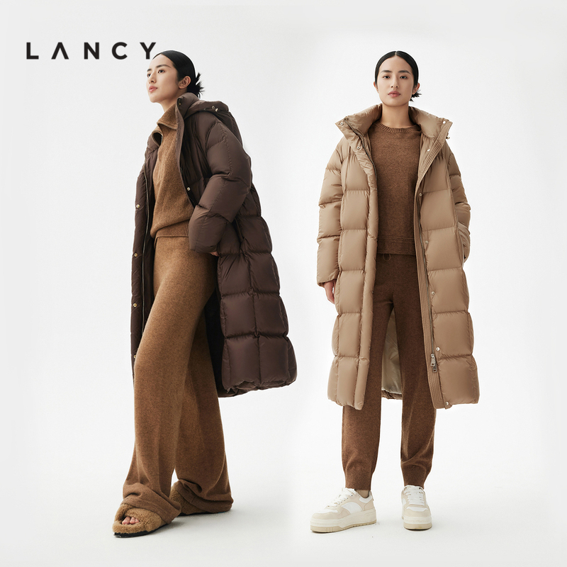 LANCY/朗姿冬季羽绒服鹅休闲气质外套长款羽绒服羽绒服朗姿羽绒服