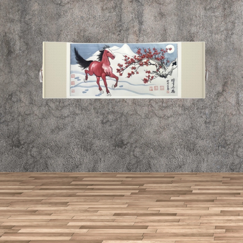 《踏雪寻梅》 姚双奎 个人绘画作品 原稿 宣纸卷轴国画