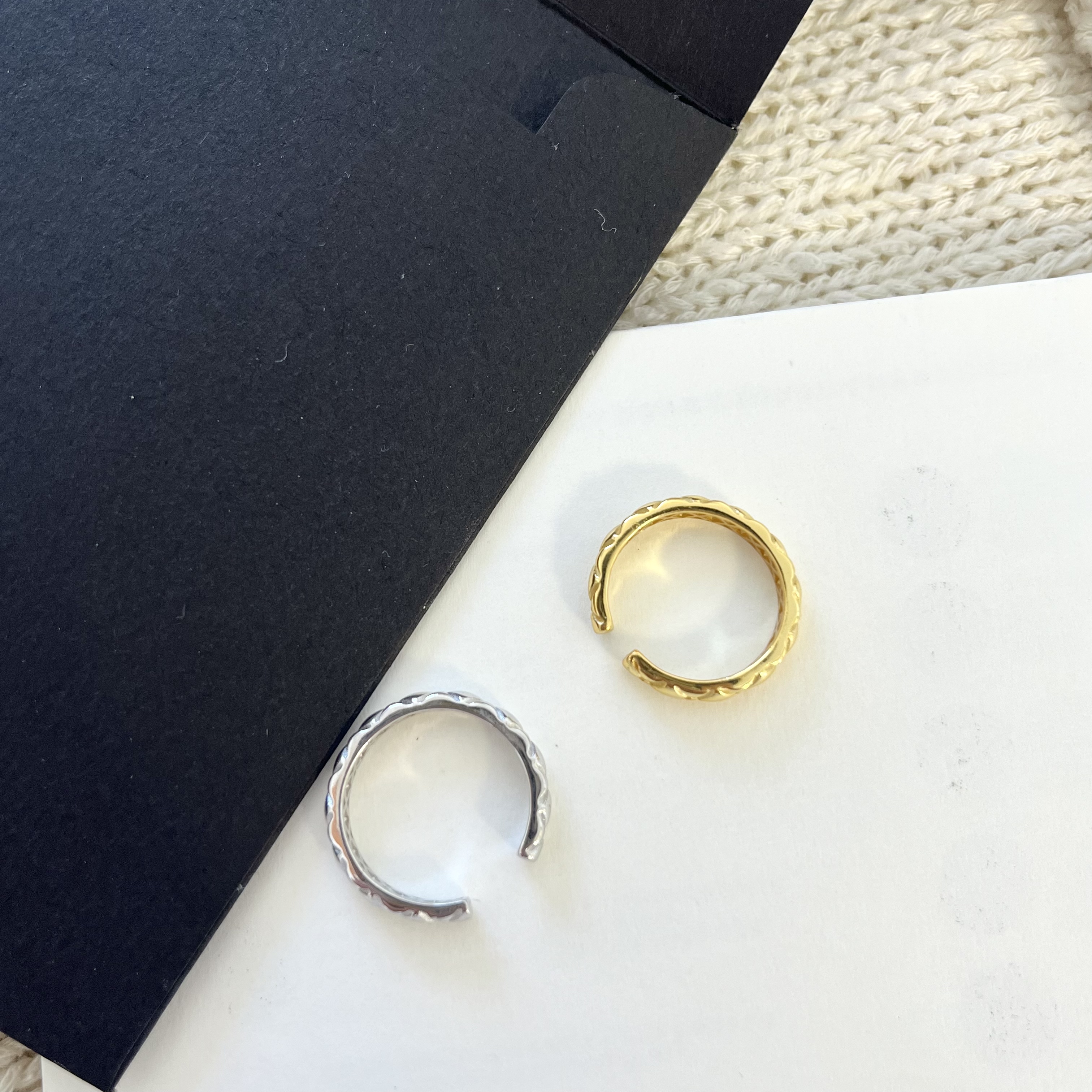 925银戒指 韩ins风时尚百搭气质简约 立体菱格纹戒指