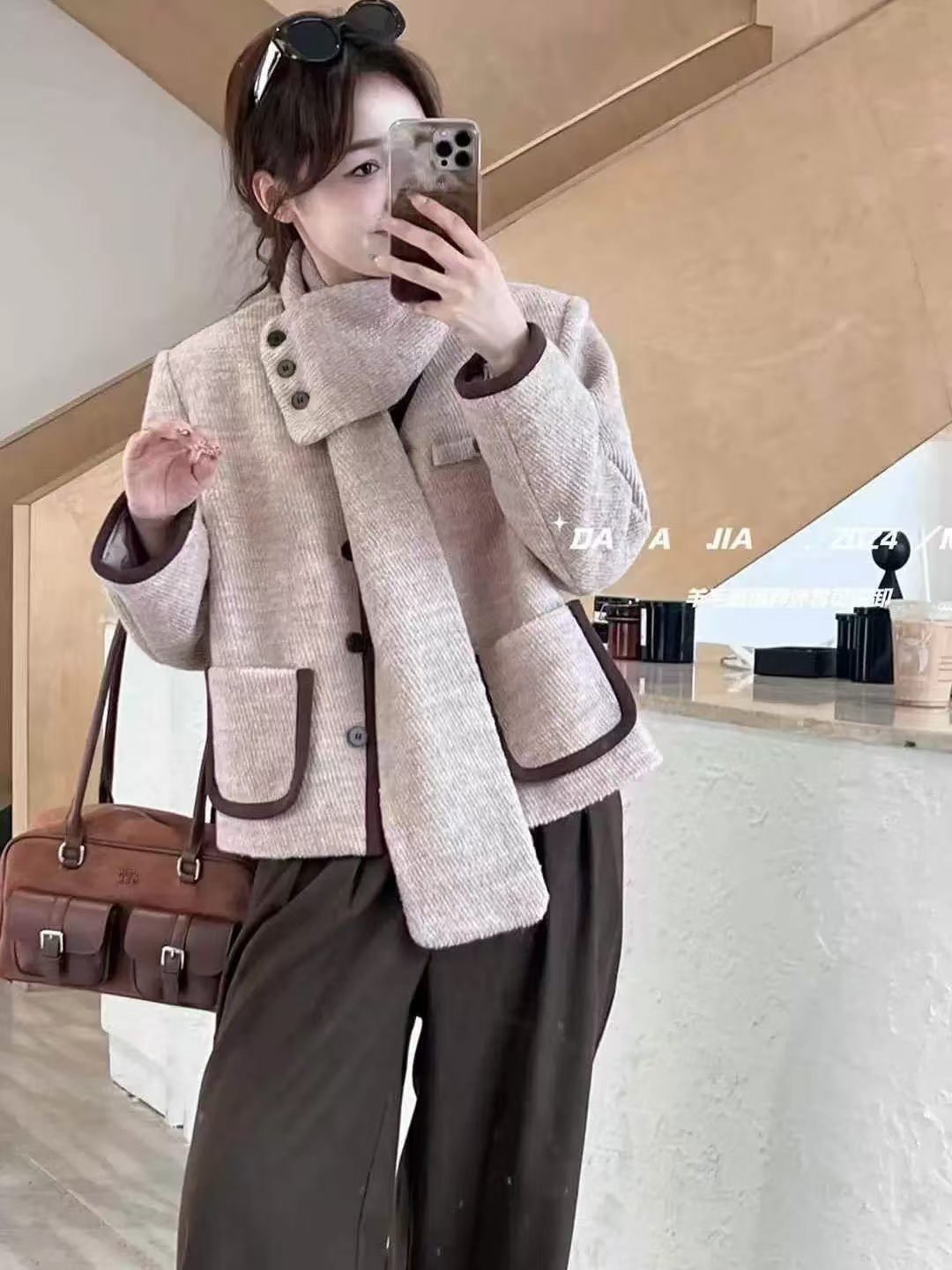 1号25-49备注编码链接毛呢短外套时尚百搭气质上衣女秋冬