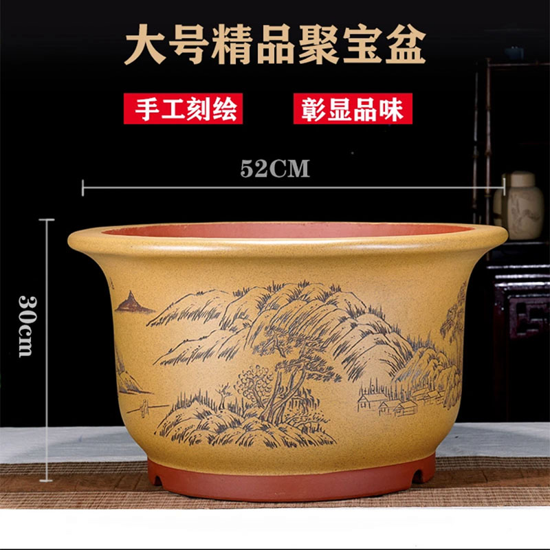 精品特大号圆形盆 加深树桩 三角梅老桩盆景盆 庭院盆景盆