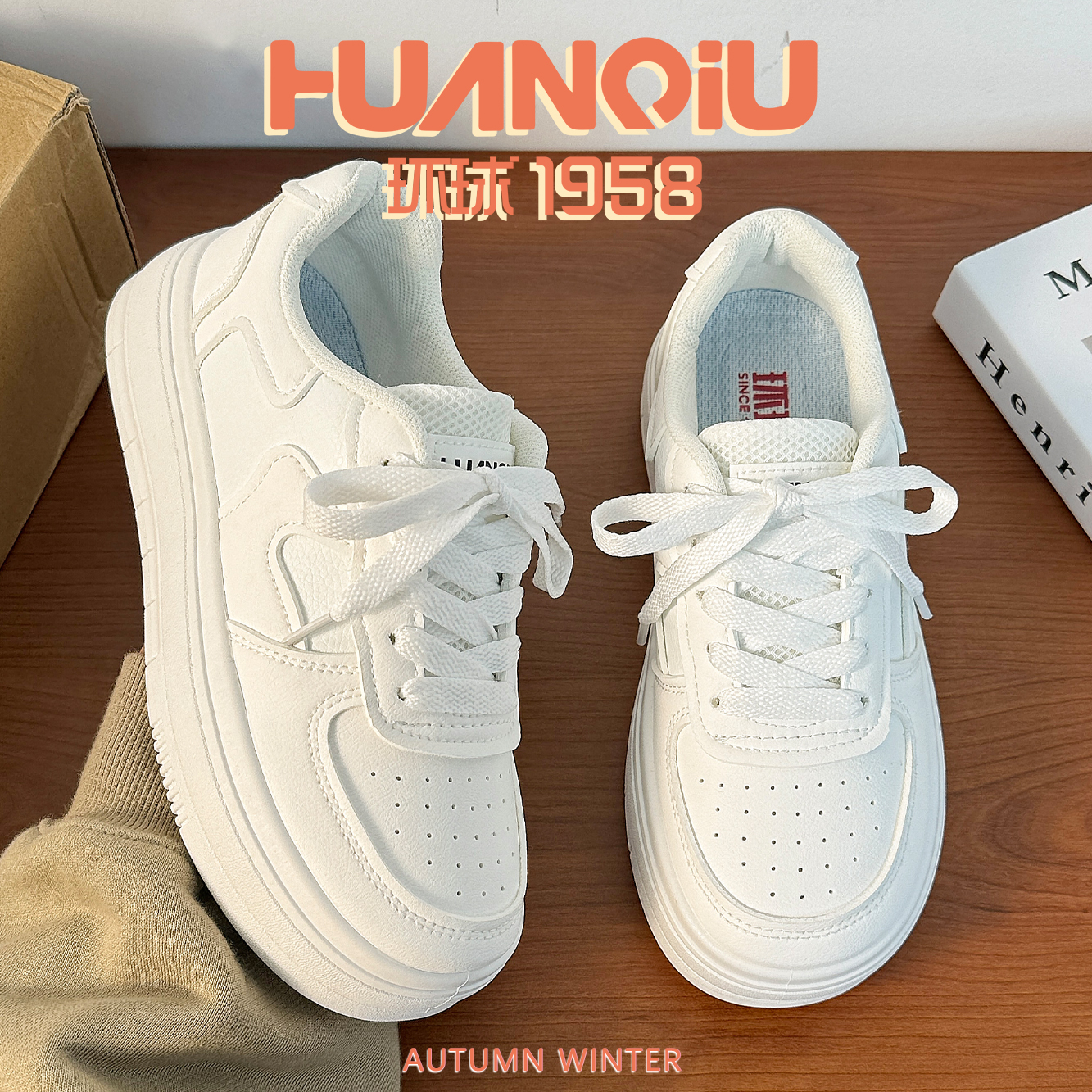 环球女鞋韩版小白鞋2025新款高颜值ins百搭学生显高超轻厚底板鞋