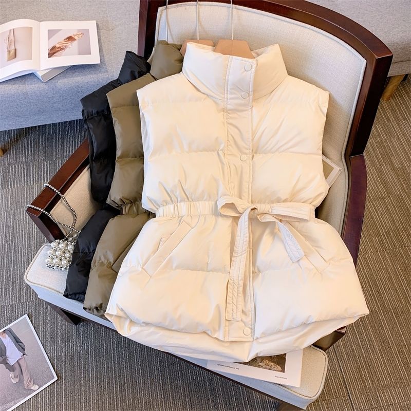 羽绒马甲女外穿新款小个子修身白鸭绒马夹爆款收腰马甲束腰百款款