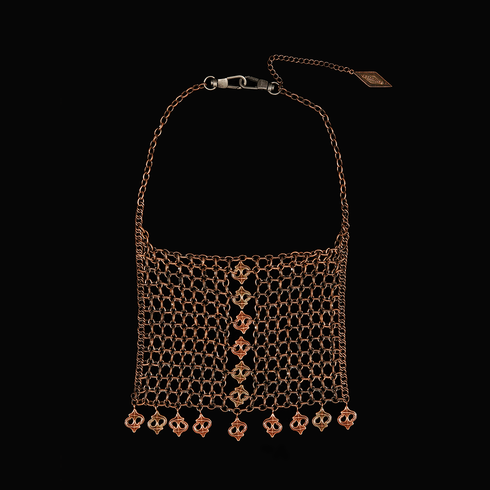 铜项链 LELOSANGE火花网链裤链项链面罩三合一时尚百搭欧美手工