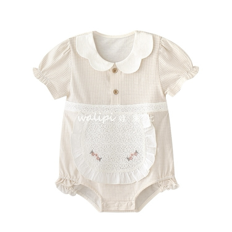 娃丽比薄款春夏新生婴儿纯棉百天家居服幼儿连体衣亲肤包屁衣七夕