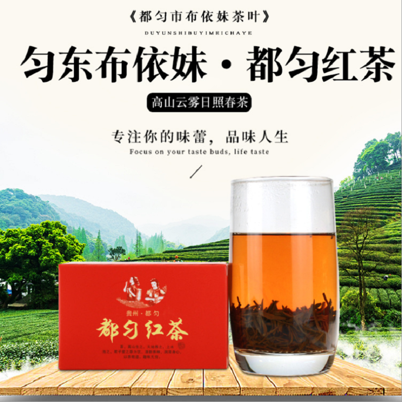 都匀红茶匀东布依妹高山云雾日照春茶特级红茶120g×1条烟条装