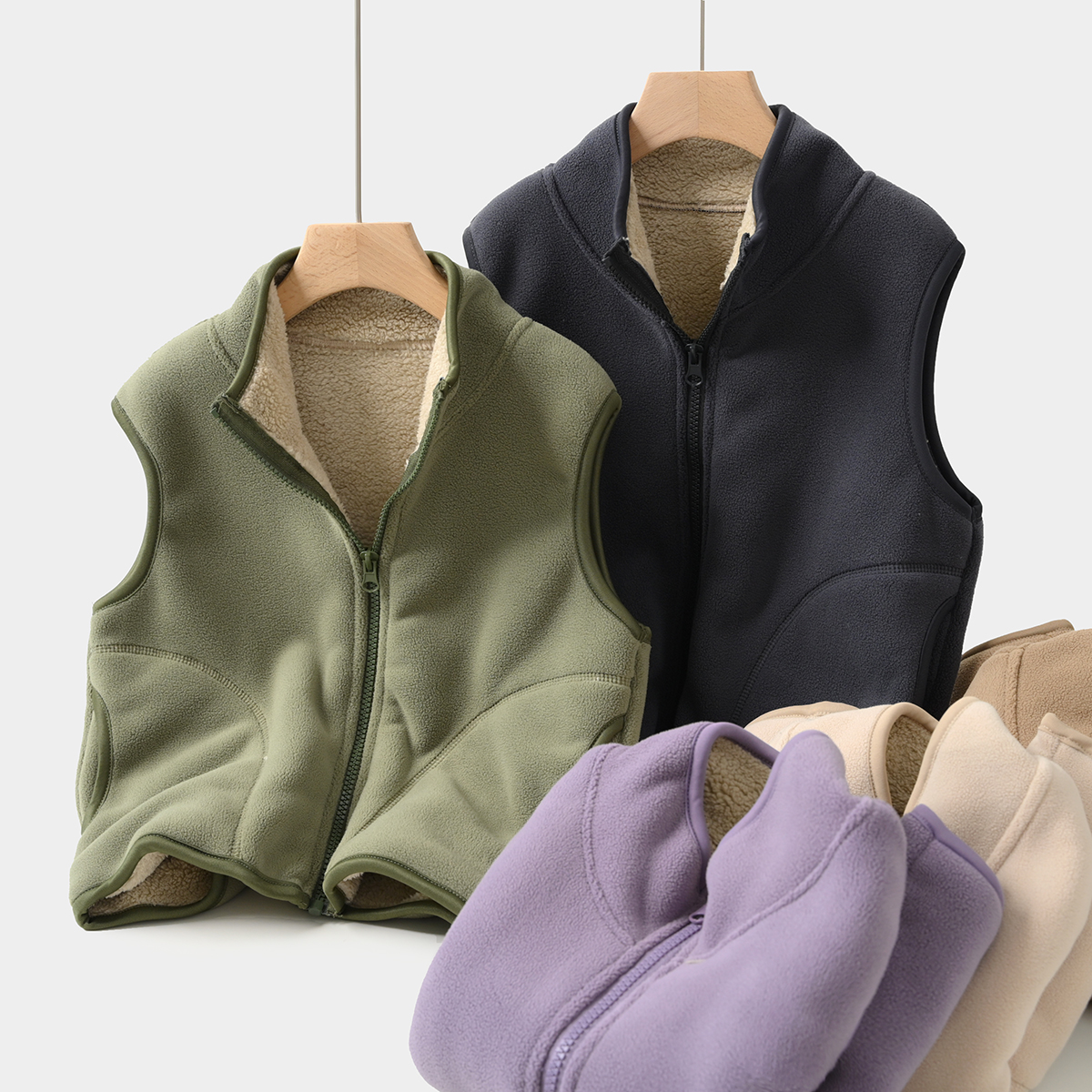 A类 仿羊驼绒马甲 男童女童双面绒坎肩170大童 秋冬 87490