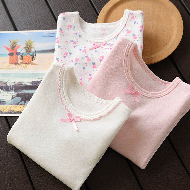 三件装无荧光 儿童秋衣 女童长袖居家睡衣 中大童 秋冬款 59375