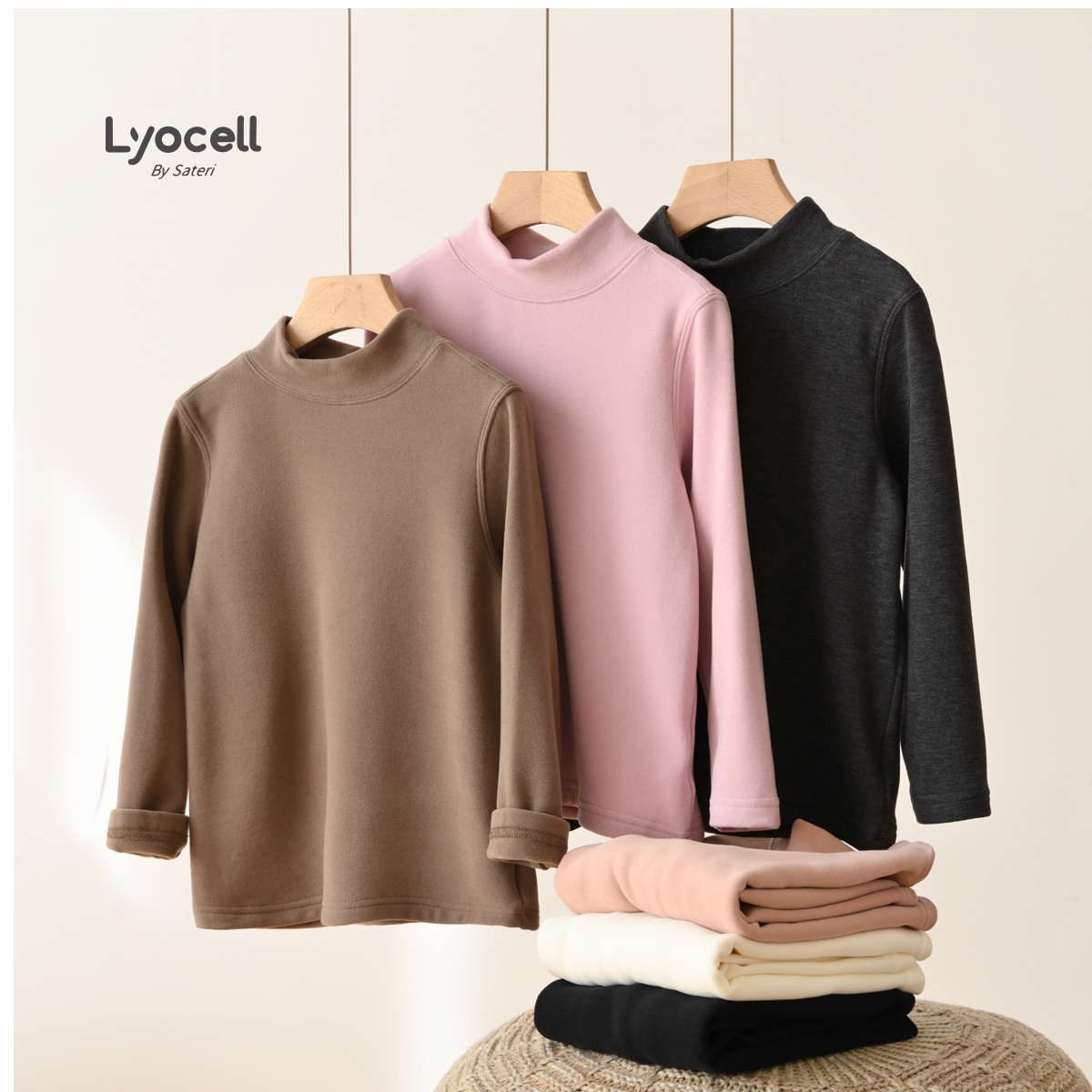 小暖皮300g 亲子款半高领打底衫 男女童长袖中大童秋冬款 24142