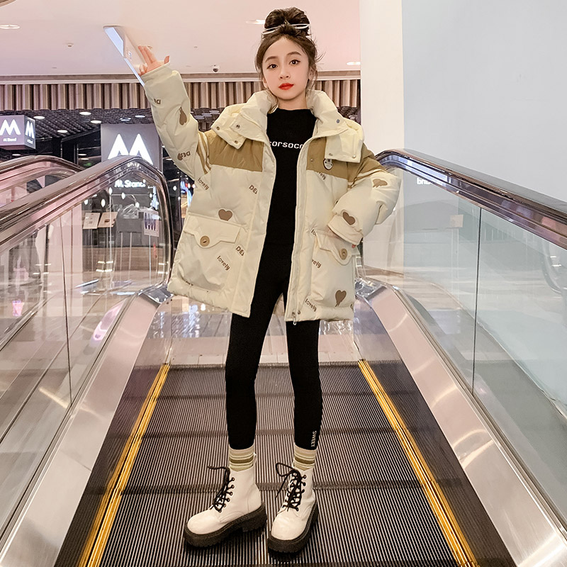 女童棉服冬装2023新款洋气儿童加厚洋气棉衣大童冬季亮面免洗棉袄