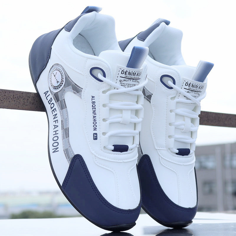 男鞋跑步鞋2024秋冬新款皮面防水时尚休闲鞋男款防臭防滑运动鞋潮