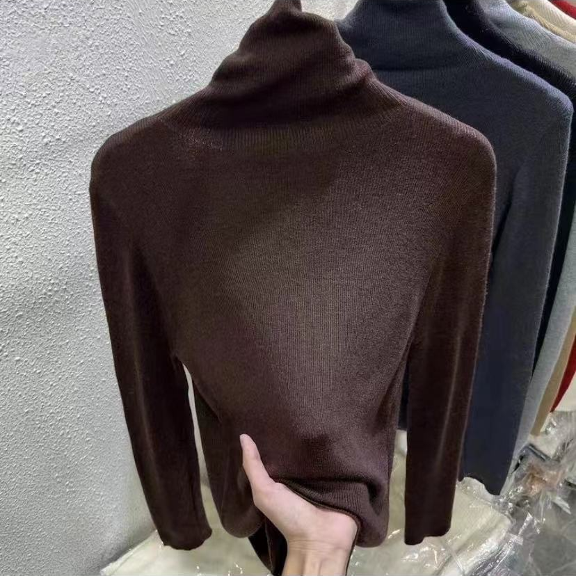 879 T高领精仿加厚长袖针织衫女款时尚修身打底