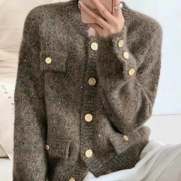 2010 B点子纱加厚开衫针织衫百搭气质