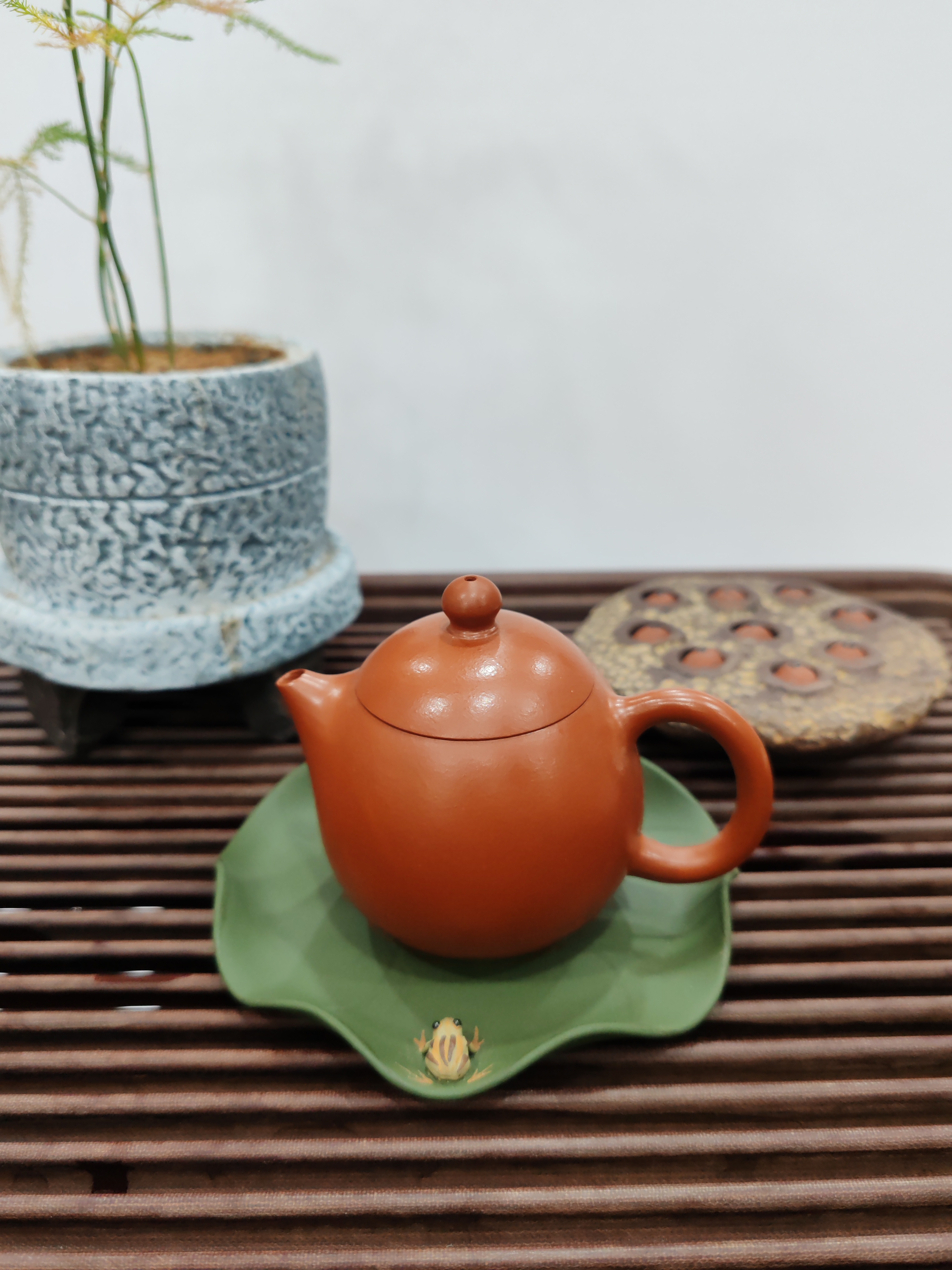 90cc龙蛋壶手拉壶小容量红泥龙蛋壶手制纯手工茶具泡茶壶