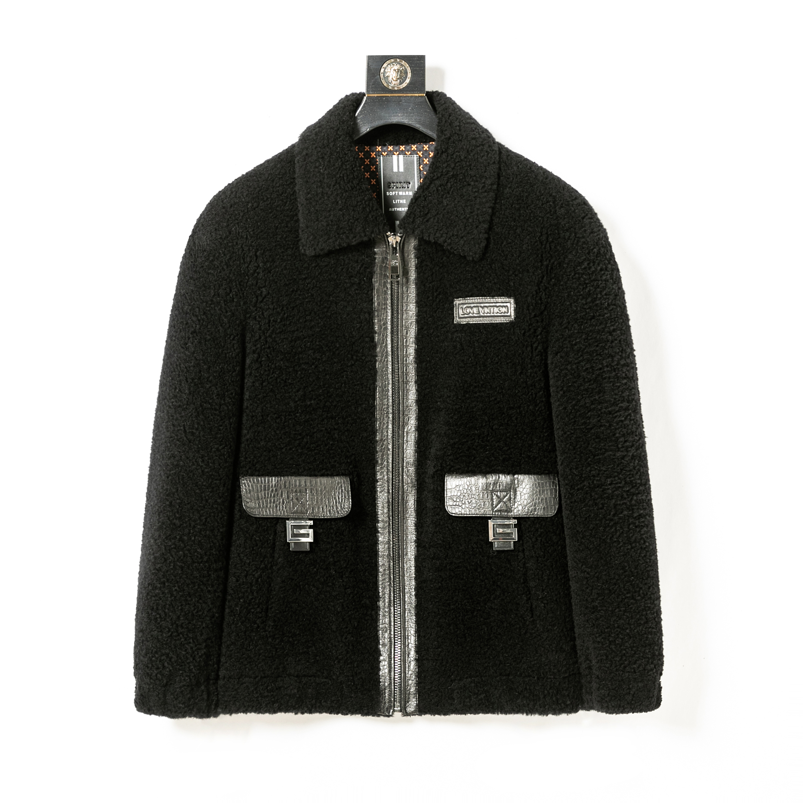  纯羊毛经典潮牌男士夹克休闲外套海宁秋冬新款保暖外套大牌同款