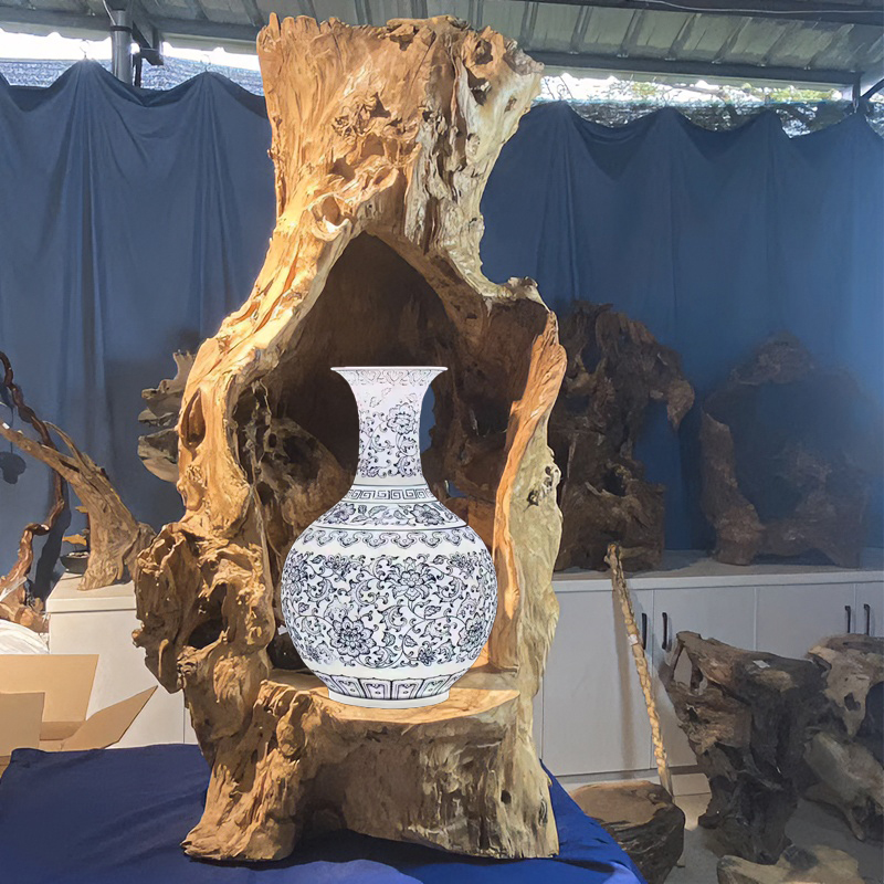 【板娘家专属】百年枯木居家茶室落地红杉根佛龛摆件根雕