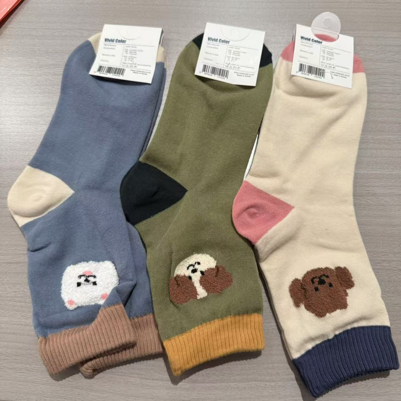 【婷婷家】No退换-东大门小狗中筒袜