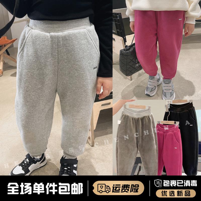 秋冬儿童休闲外穿密密绒洋气卫裤加厚加绒裤2892D