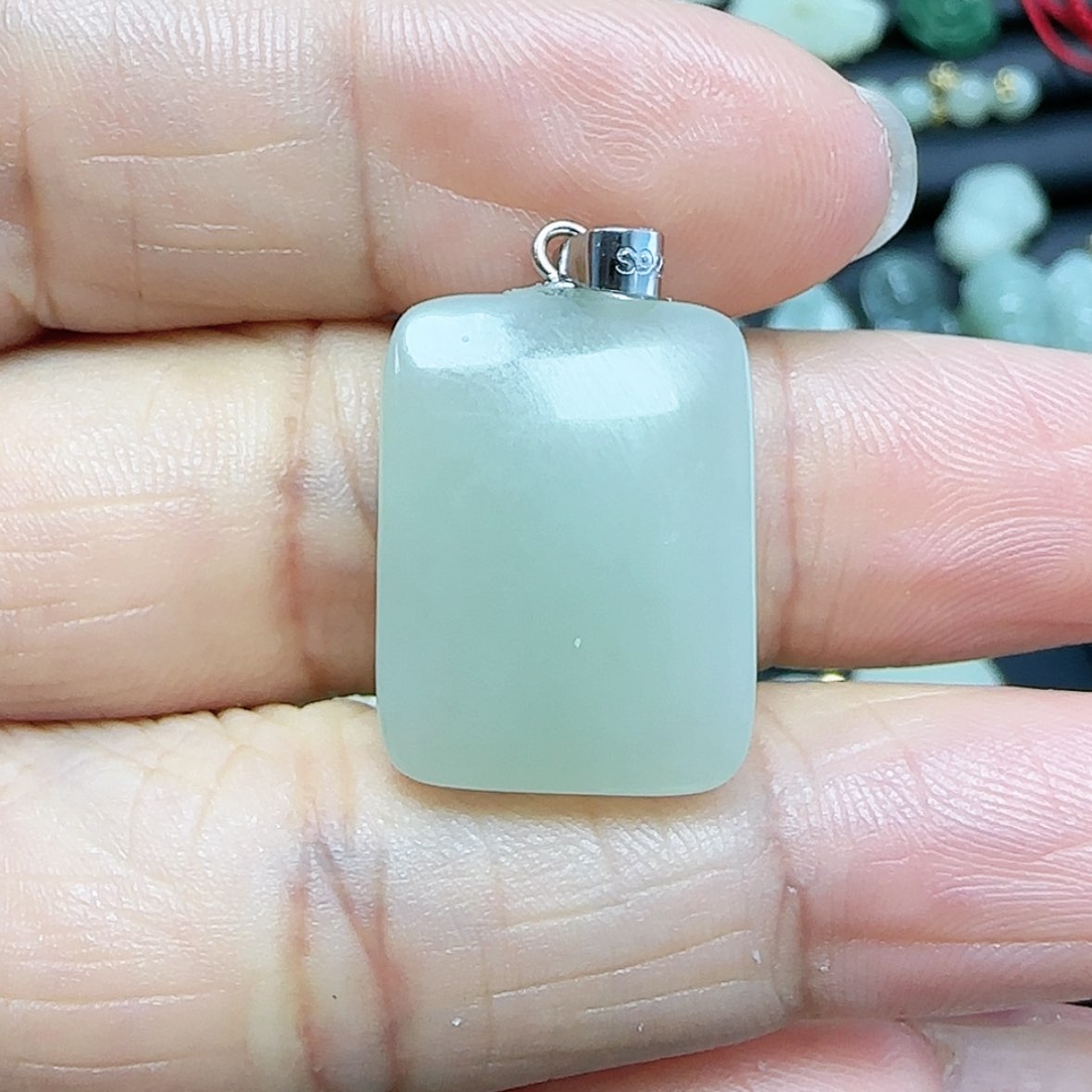 【闪购商品】和田玉吊坠(不含链)银S925镶嵌