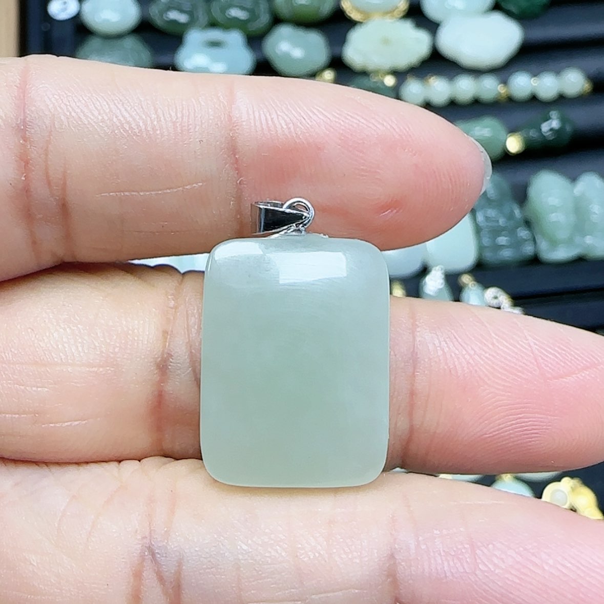 【闪购商品】和田玉吊坠(不含链)银S925镶嵌