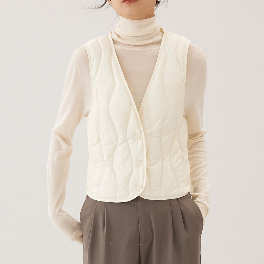 90羽绒服内胆女大衣内搭轻薄保暖背心打底贴身V领马甲内穿修身