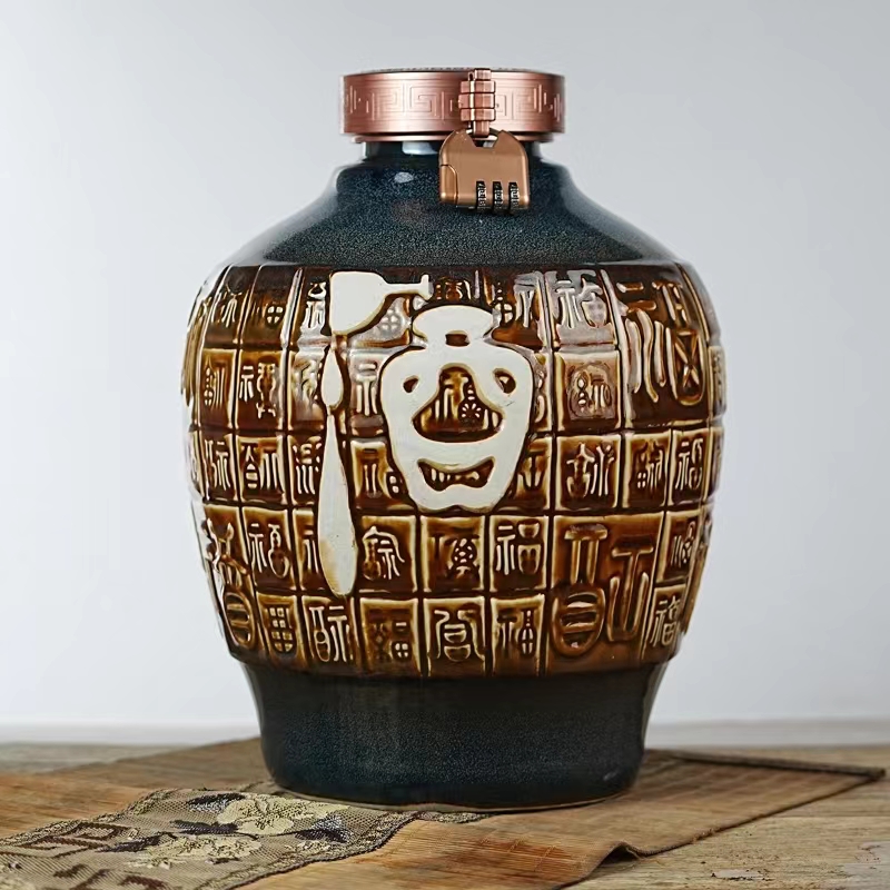 盛池封坛老酒 酱色酒字坛装 优级浓香型纯粮酒52度5L*1
