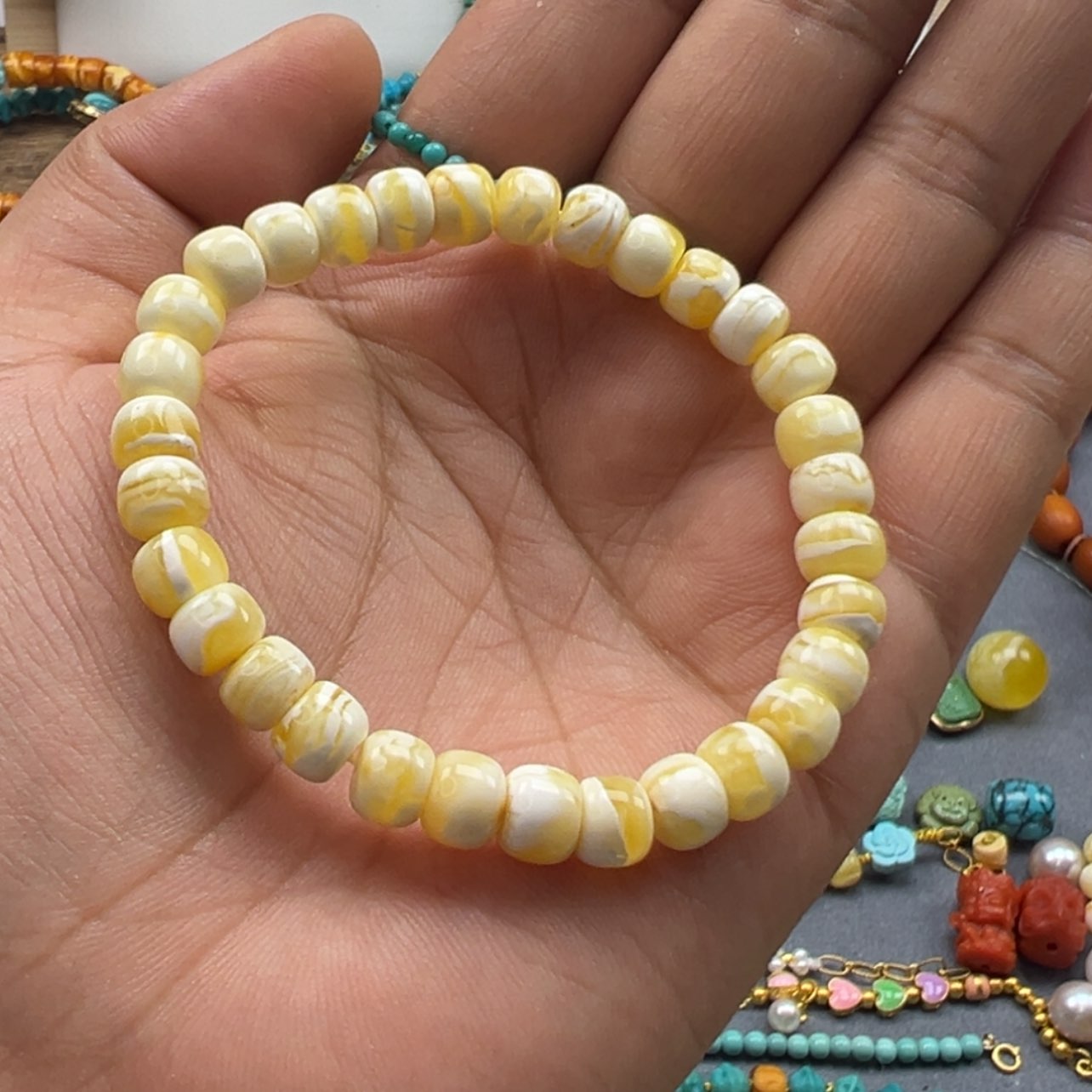 【闪购商品】琥珀手链未镶嵌幸****样