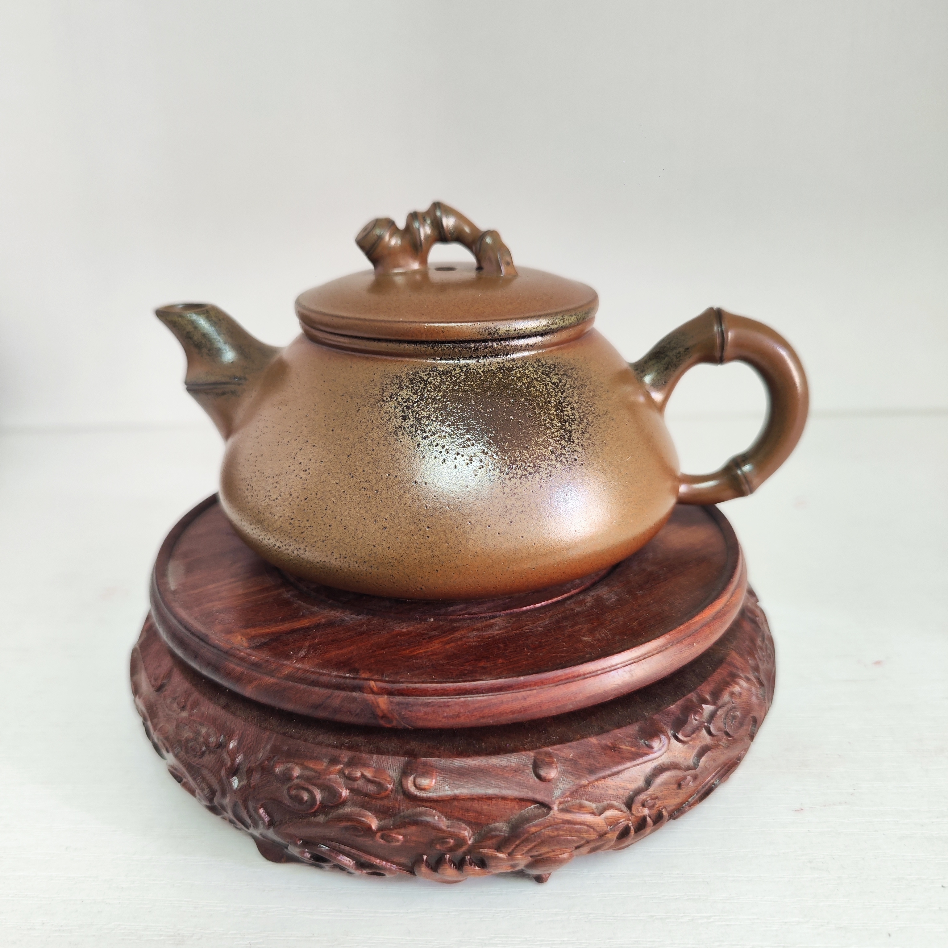 约230毫升左右竹节竹韵壶 全手工泡茶坭兴陶