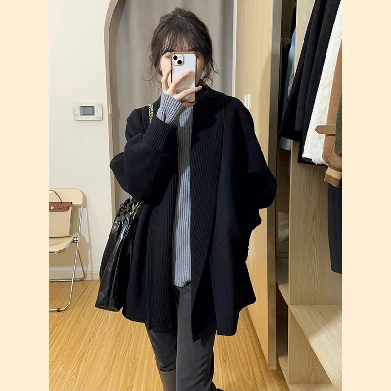 早春季2025新款女装今年流行爆款黑色毛衣针织开衫女士厚外套秋冬