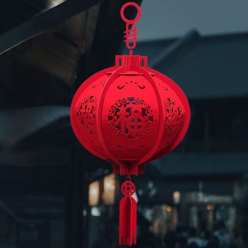 新年装饰品灯笼批发过年挂件商场室内红灯笼简约春节装饰福字宫灯