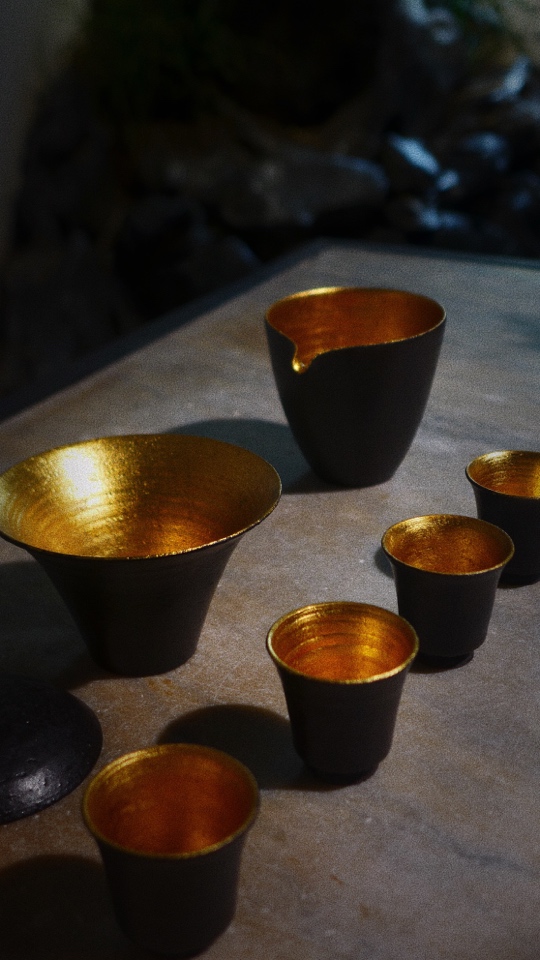 手作粗陶黄金公道杯