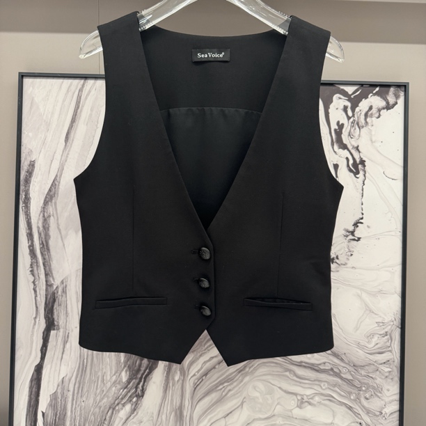 【海哥精选】2024南油秋冬新款小众设计纯色经典西装背心 77038