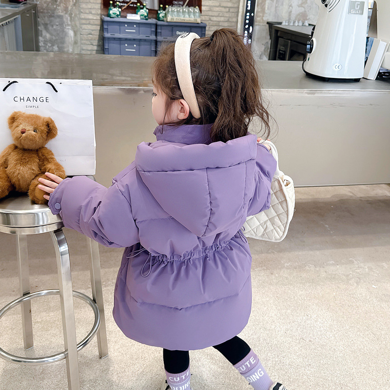 韩国瑞儿童装女童冬装派克收腰羽绒服保暖不透风外套大衣潮洋气