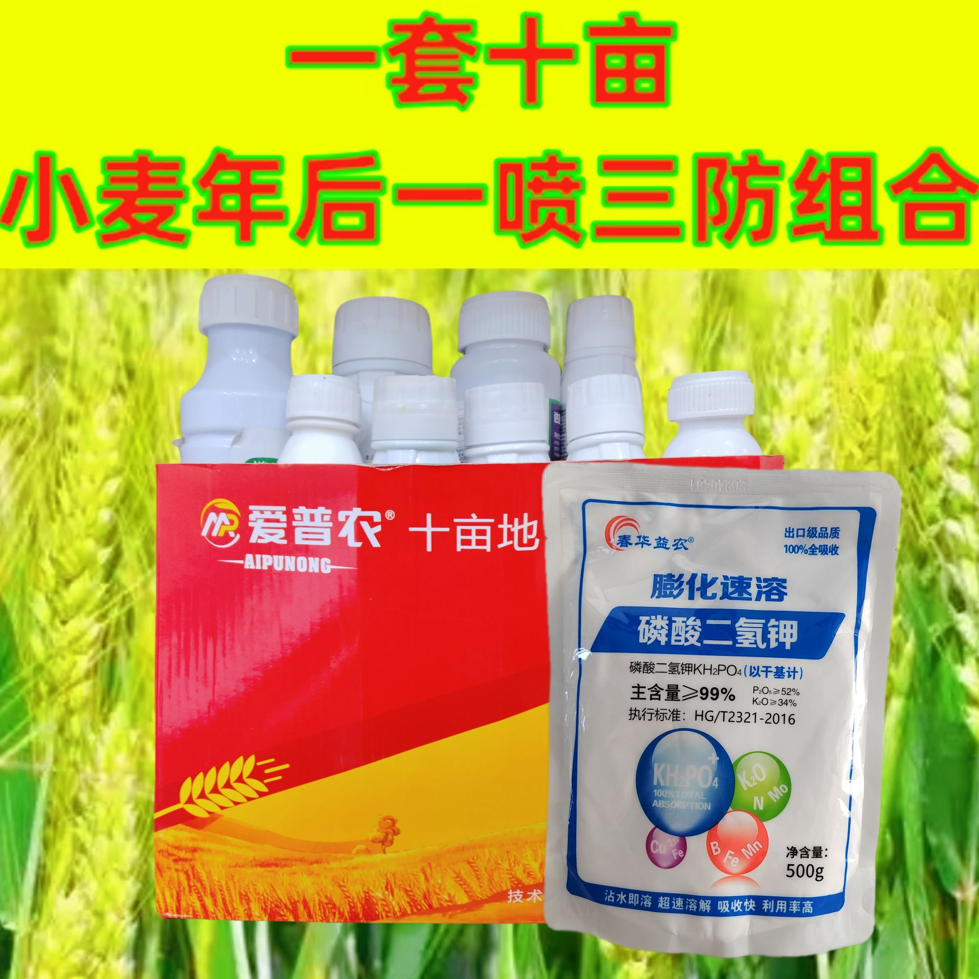 【一套十亩】小麦年后一喷多防营养增产方案