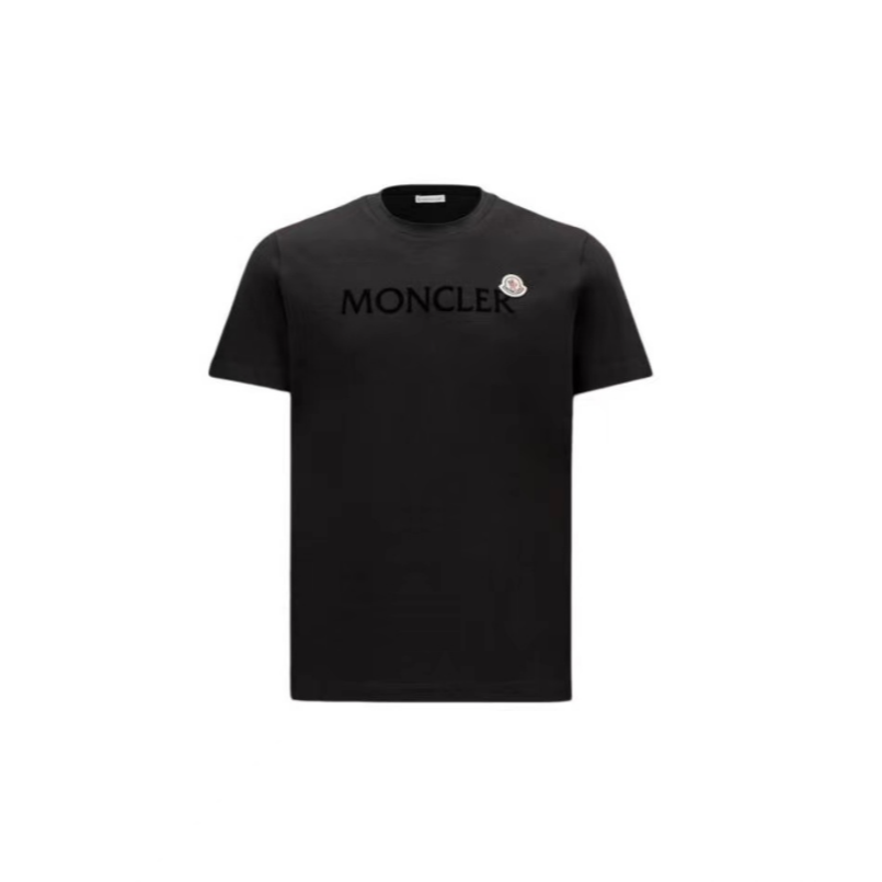 Moncler盟可睐 徽标圆领正肩短袖T恤 男款 黑色MON23TE01