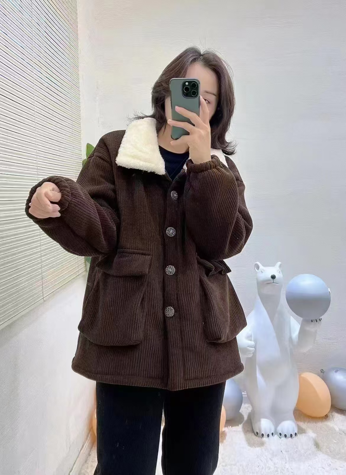 新款三层加棉加厚保暖家居服外出款1100